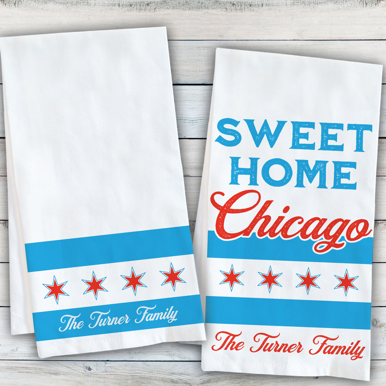 Chicago Flag Personalized Kitchen Towel