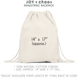 Custom Canvas Drawstring Backpacks - Personalized Drawstring Bags for Kids | Joy & Chaos