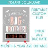 Printable Halloween Big Brother Announcement Sign (Editable - Instant Download!)