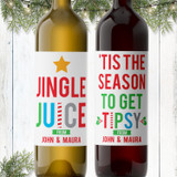 Festive AF Christmas Wine Labels