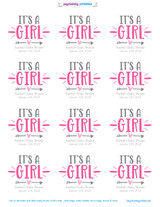 Baby Shower Favor Stickers: It's A Girl