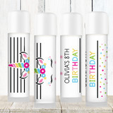 Personalized Rainbow Unicorn Lip Balm Labels - Unicorn Birthday Party Favors