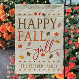 Happy Fall Y'all Faux Linen Garden Flag