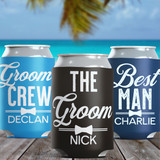 Custom Can Cooler: Groom's Crew Wedding Party - Groomsman & Best Man