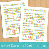 Printable Bunny Poop Easter Treat Bag Toppers (Instant Download)
