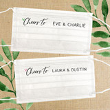 Disposable Face Mask Set: Personalized Wedding Guest Masks - Cheers To