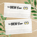 Disposable Face Mask Set: Brew Crew Beer Birthday, Bachelor or Bachelorette Party Favor Masks with Filter and Nose Wire