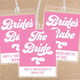 Retro Bride's Babe Personalized Bachelorette Party Luggage + Bag Tags