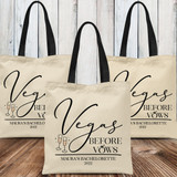 Personalized Vegas Before Vows Totes - Las Vegas Bachelorette Party Custom Tote Bags