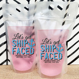 Ship Faced Custom Drink Pouches for Nautical Party, Boat Birthday, Lake Bachelorette