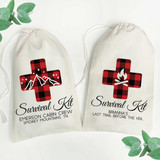 Plaid Cross Survival Kit Favor Bags