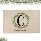 Watercolor Wreath Monogram Placemats Watercolor Wreath Monogram Placemats