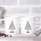 Colorful Christmas Tree Personalized Mugs