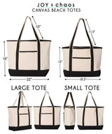 Custom Canvas Beach Tote Bags - Large Beach Bags - Small  Beach Tote Bags - Personalized Beach Bags | Joy & Chaos