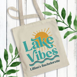 Lake Bachelorette Party Custom Tote Bags - Personalized Lake Life Tote Bags - Lake Girls Trip Gifts - Custom Lake Vibes Bags - Personalized Lake Theme Gifts - Custom Printed Canvas Tote Bags