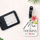 Tropical Floral Mr. and Mrs. Luggage Tags
