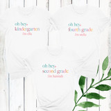 Mod Pastel Rainbow Hello School Shirts - Personalized Back to School Shirts  for Girls - Custom First Day of School Outfits