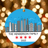 Windy City Chicago Skyline Christmas Ornament