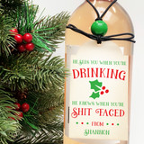 Ho Ho Holy Christmas Wood Wine Tags