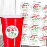 Most Likely To Christmas Cup + Favor Labels