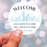 Custom Chicago Party Favor Labels - Round Personalized Stickers