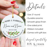 Watercolor Greenery Wedding Ornament