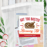 Thanksgiving Party Custom Recovery Kit Favor Labels - Friendsgiving Party Favor Bags - Thanksgiving Party Supplies for Adults - Hangover Recovery Kit Stickers