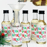 Cheerful Christmas Spirits Mini Liquor Bottles + Labels