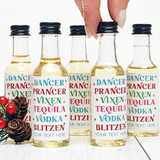 Boozy Blitzen Mini Liquor Bottles + Labels