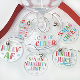 Cheerful Christmas Wine Charms