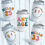 Retro Birthday Can Coolers
