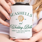 Seashells & Wedding Bells Can Coolers