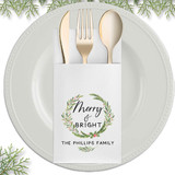 Merry and Bright Wreath Napkins