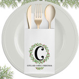 Watercolor Holly Monogrammed Napkins