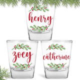 Watercolor Holly Name Shot Glasses