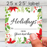 Poinsettia To From Labels + Resealable Bags