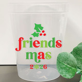Retro Friendsmas 16oz Clear Cups