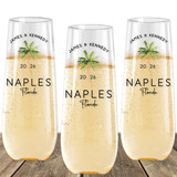Palm Tree Destination Champagne Flute