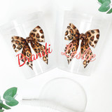 Coquette Leopard Bow 16oz Clear Cups