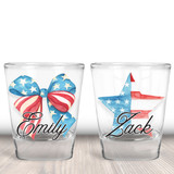 4th of July Bow and Stars Shot Glasses