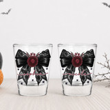 Goth Lace Bow Shot Glasses