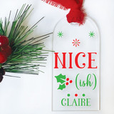 Naughty & Nice Stocking or Gift Tag