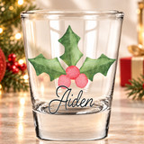 Holly Name Shot Glasses
