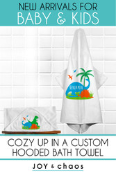 Personalized Hooded Bath Towels for Baby & Toddlers