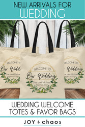 Custom Wedding Welcome Tote Bags & Favors