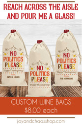 Custom Thanksgiving Wine Bags 