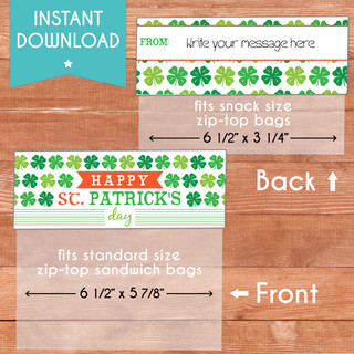 St. Patricks Day Printable Bag Toppers (Instant Download)