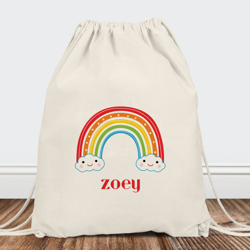 Happy Rainbow Drawstring Backpack