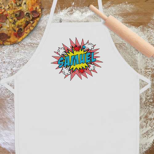 Personalized Kids Apron -  Superhero Apron for Toddler Boys - Aprons with Name