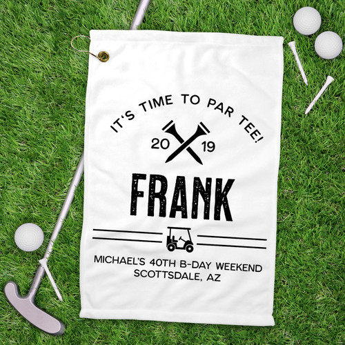 Personalized It's Time To Par-Tee Golf Towel